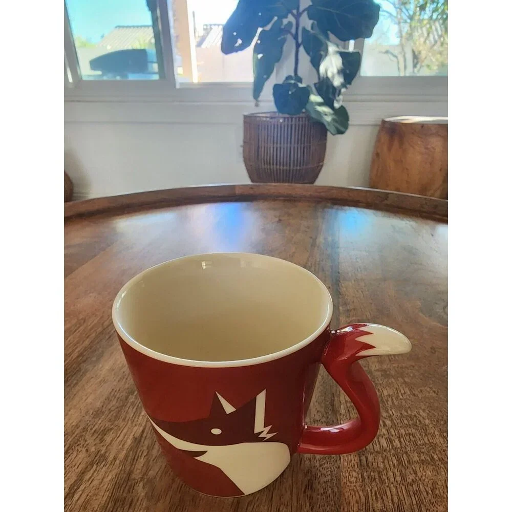 2012 Starbucks Red Fox Tail Handle Coffee Cup Tea Mug | 8oz | Porcelaine - Picture 2 of 6